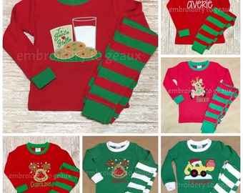 Monogrammed Christmas Pajamas, Personalized Christmas Pajamas, Kids Christmas Pajamas, Family Christmas Pajamas, 6 Months