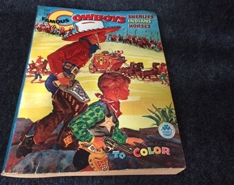Vintage Merrill Famous Cowboys coloring book