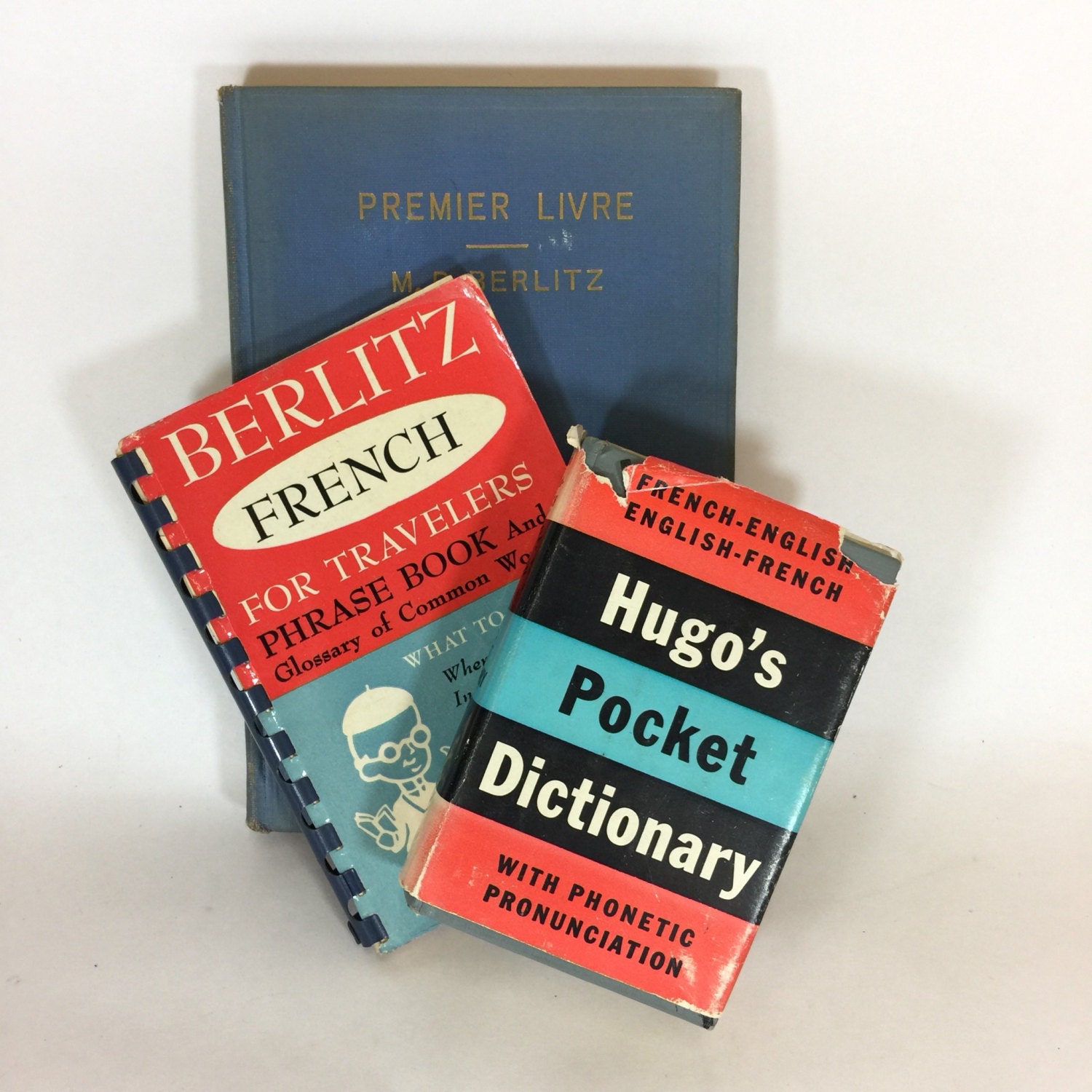 Vintage French Language Books French Phrase by RetroResaleSanDiego