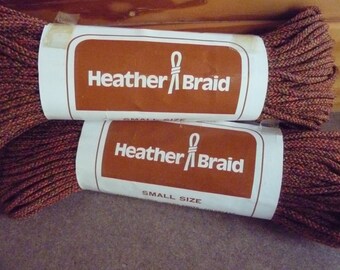 2 Vintage Braided Macrame Cord, Heather Braid Macrame Cord, 70's Macrame Cord, Variegated Cord, Variegated Autumn Colored Cord