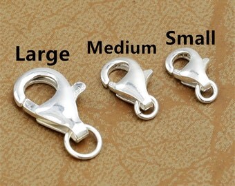 10 Sterling Silver Lobster Clasps, 925 Silver Lobster Clasps, Lobster Claw Clasps, Sterling Lobster Clasp - FT935