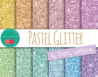Pastel Glitter Digital Paper Pack - Glitter Paper PERSONAL and COMMERCIAL USE - Instant Download - Beautiful Digital Paper