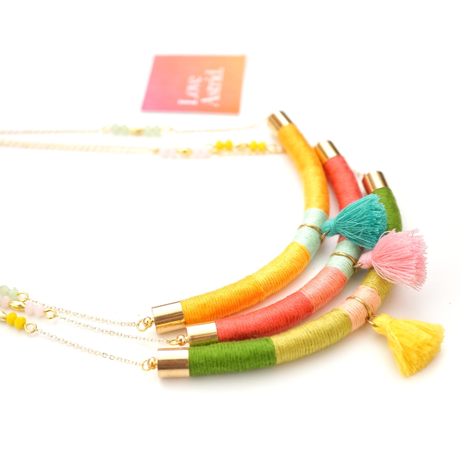 LIVELY / Tassel Necklace Rope Necklace Beaded Necklace
