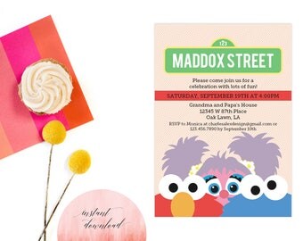 Printable Instant Download Elmo Invitation | Elmo Invite | DIY Instant Download Elmo Invitation | Sesame Street Invitation