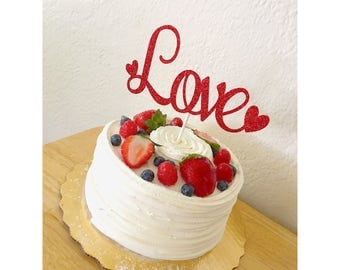 Love Cake Topper, Valentine's Day Cake topper, Happy Valentine's Day, heart cake topper, my valentine, valentines day topper- 1 cake topper