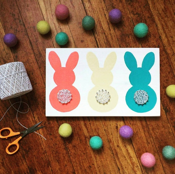 Bunny Butt String Art Easter decor Bunny decor Easter