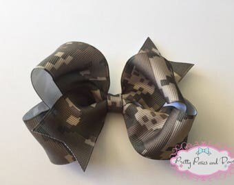Camo Bow, Camo Hair Bow, Camouflage Hair Bow, Camouflage Bow, Camo Clip, Camouflage Hair Clip