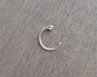 Silver nose ring, thin nose hoop for nose piercing, 22 gauge, 20 gauge and 18 gauge nostril ring, nose stud ring, face jewelry, Nasenring