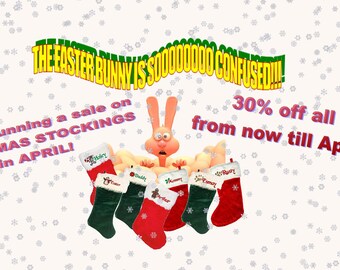 Personalized Christmas Stockings & Santa Hats