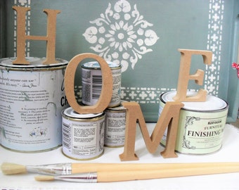 Wooden Letters 8cm HOME FREESTANDING Letters MDF Letters You Choose the Colour/Finish Typography Gift/New Home Shabby Chic Home Decor