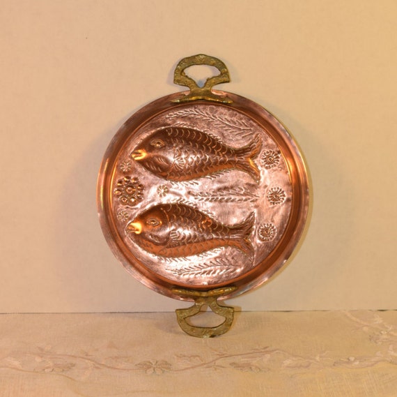 Copper Fish Wall Hanging Vintage Double Fish Mold Wall Art