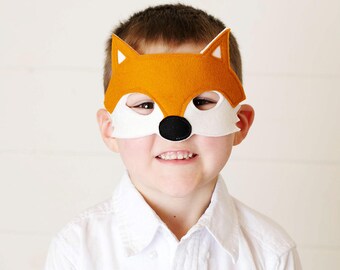 Fox Mask - Woodland Mask - Animal Mask - Fox Costume - Mr Fox - Woodland Animal Party - Animal Costume - Fox Disguise - Felt Mask