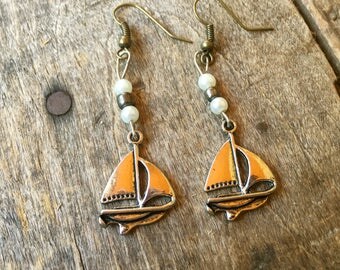 Sailboat Pearl Earrings