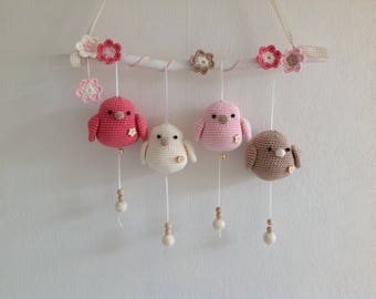 Crochet baby mobile/ Crochet animals/ Nursery decor/ Shower gift/ Crochet birds