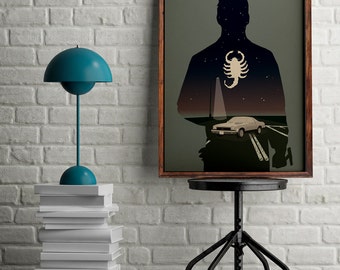 Drive movie poster, alternative film poster, gift for cinema lovers, wall decor
