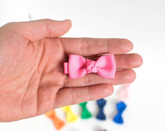 Small Knot Bow | Small Tuxedo Bow | Hair Bows for Babies | Toddler Bow Clip | Hair Clips for Babies | Bows for Little Girls | Toddler Clips
