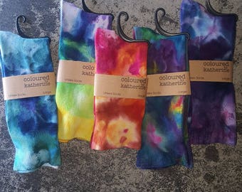 Unisex Ice Dye Tie Dye Socks - 1 pair Dress Socks, Casual Socks, Fun Colourful Socks