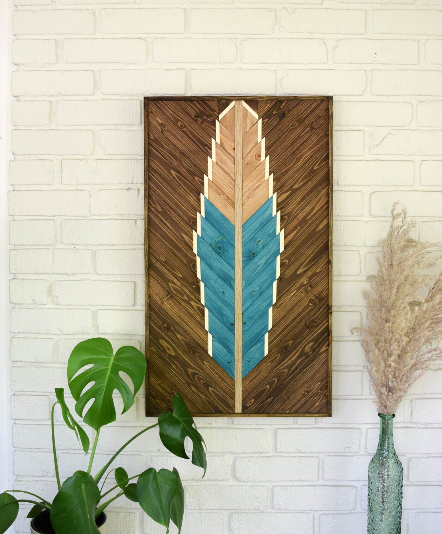 Reclaimed Wood Wall Art Hanging Wooden Wall Art Bohemian