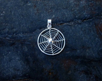 Sterling Silver Spiderweb Pendant - #440