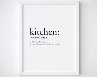 Definition Print - definition poster - kitchen decor - kitchen definition - kitchen print - definition prints - dictionary print - kitchen