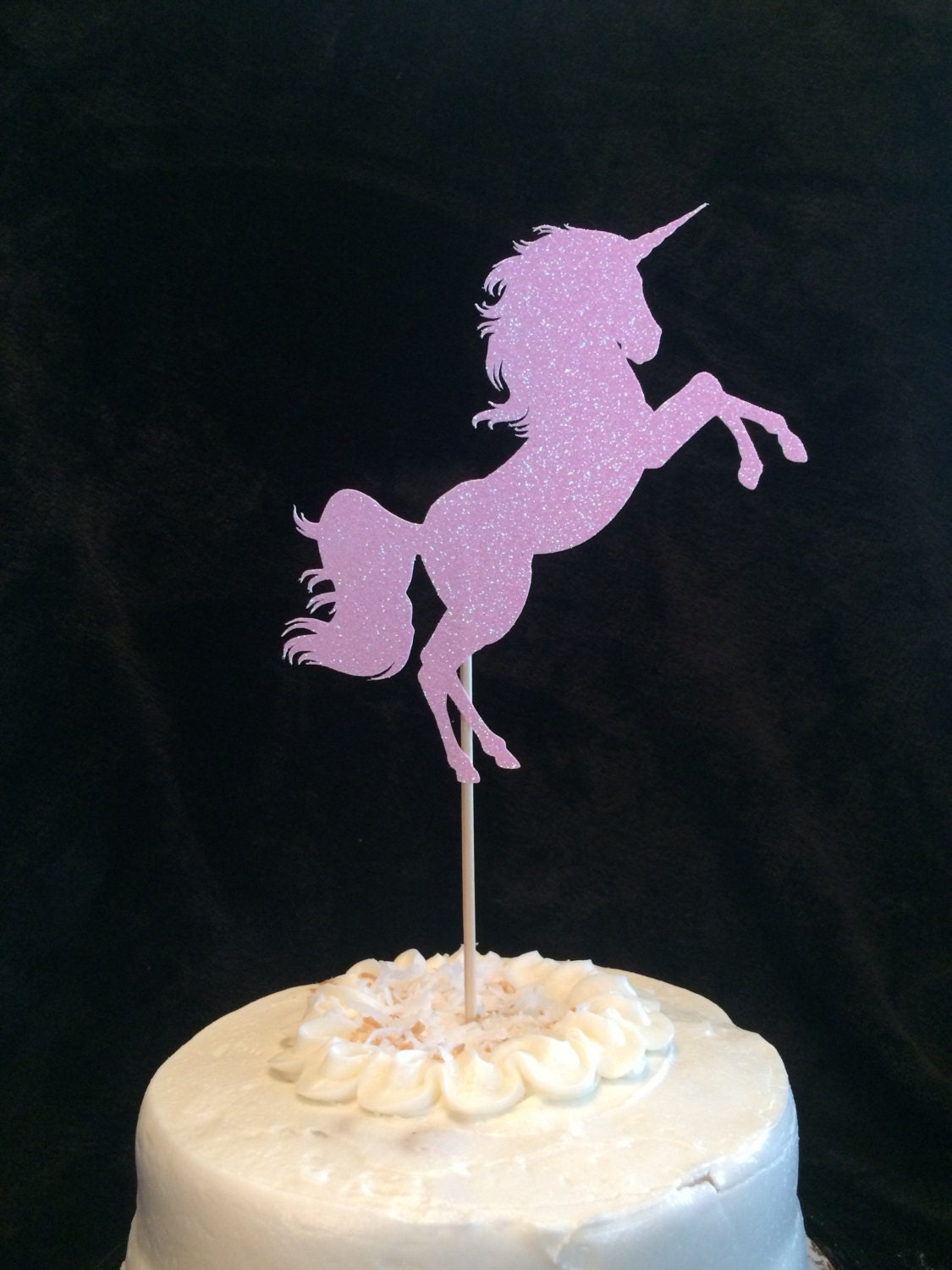 Unicorn cake topper pink cake topper any color glitter party