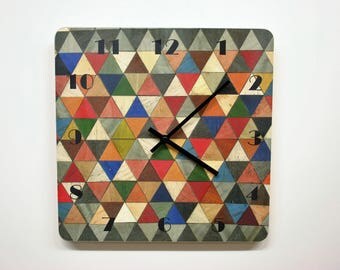 Wall Clock Mosaic Large Wall Clock Art Deco Wall Clock Wall Clock Boho Wall Clock Kitchen Clock Housewarming Eid Gift Mosaic E Inder Designs