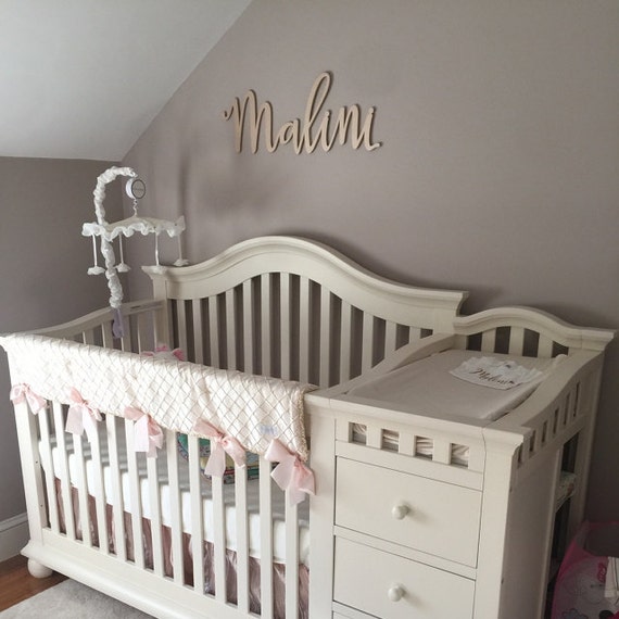 Nursery Name Sign for Baby Bedroom Wall Decor Wooden Letters