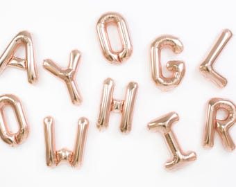 Rose Gold Letter Balloons / Mylar Foil Balloons / Wedding / Birthday / Baby Shower / Bridal Shower / Bachelorette / Engagement Party