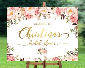 Bridal Shower Welcome Sign, Bridal Shower sign, Bridal Shower decoration, welcome wedding sign, blush bridal shower