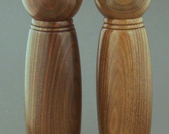 10" Lignum Vitae Wood Pepper and Salt Mill Set