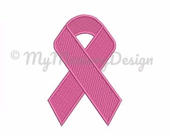 10 SIZE Cancer Ribbon Embroidery Design - Breast Cancer Symbol Filled Stitch Embroidery - Machine embroidery - Instant download - 10 SIZE