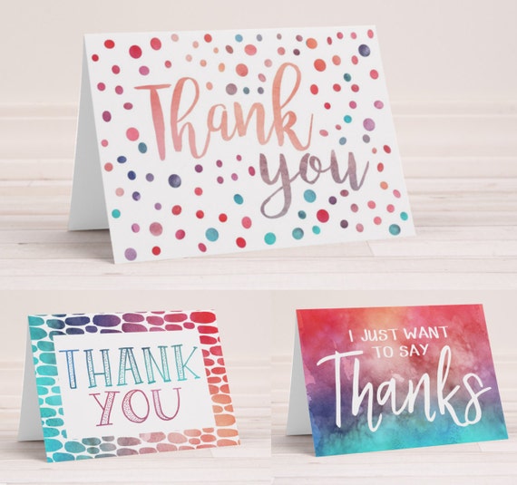 Unique Thank You Notes Set of 12 Cards with Envelopes