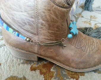 Size 39 Gypsy Boots - Turquoise Garden