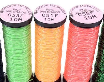 Glow-In-The Dark Kreinik Spools various lengths & sizes: #16, #8 and #4 Braid plus Filament Blends