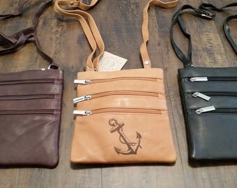 Genuine Leather Purse // Custom Laser Engraved // Monogrammed Purse // Crossbody Purse