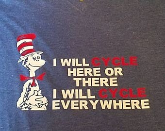 Cycling Shirt, Cat in the Hat Shirt, Cycling Gifts, Dr Seuss Shirts, The Cat in the Hat, Cycling TShirt, Cycling Tshirts, Cycling T-Shirt