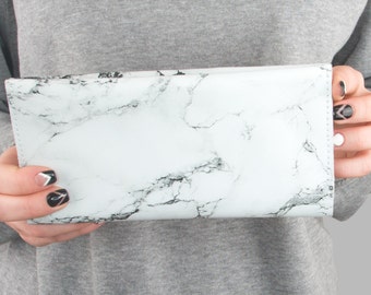 Marble Wallet Woman Leather Marble Case Minimal Organizer Gift For Her Women Wallet Woman Leather Case Money Organizer Leather Pouch CLW301