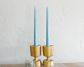 Vintage Danish Modern Candlesticks, Wood Candlesticks, Mid Century Modern Candle Stick, Wooden Candlesticks, MCM Candlesticks, Candle Holder