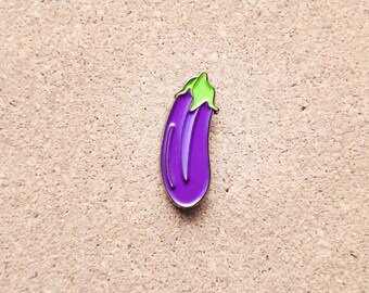 Eggplant Emoji Lapel Hat Pin