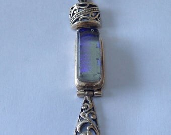 Beautiful Sterling Silver Purple iridescent Dichroic Glass Pendant - 925 Silver, Sterling Silver Pendant, Silver Jewelry, Purple Necklace