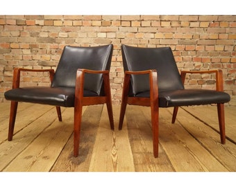 Pair Mid-century Danish Lounge Armchairs - 8/10 - Patina