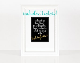 Best Friend Gift, Instant Download Printable Art, Gold Print Art Download, Teal Wall Art, 8x10 Print Art, Best Friend Birthday Gift