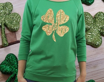 Women's St Patrick's Day Shirt - Green Shamrock Tee, Short Sleeve, Sizes S-XXL