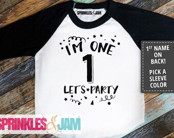 1st Birthday Boy Outfit, First Birthday Shirt Boy, Boys 1st Birthday Shirt, Im One Lets Party