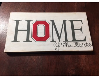 Ohio state home sign, personalized home sign, football sign, sports sign, home decor