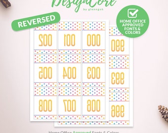 Facebook Live Sale Reversed Mirrored Number Tag, 000 - 999, Home Office Approved, Polka Dot, Printable Instant Download, Consultant DCLST002
