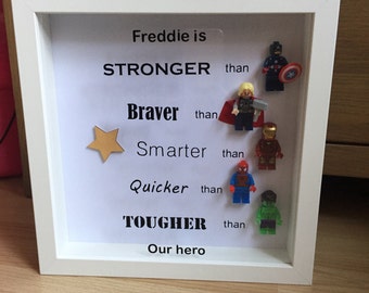 lego superhero frame for dad