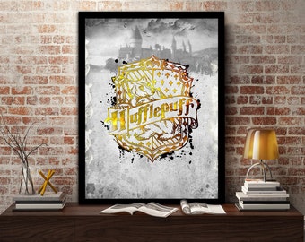 Hufflepuff,House, Print, Poster, Fan Art, Harry Potter, Crest, Hogwarts,
