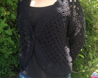 Black Cotton Cardigan