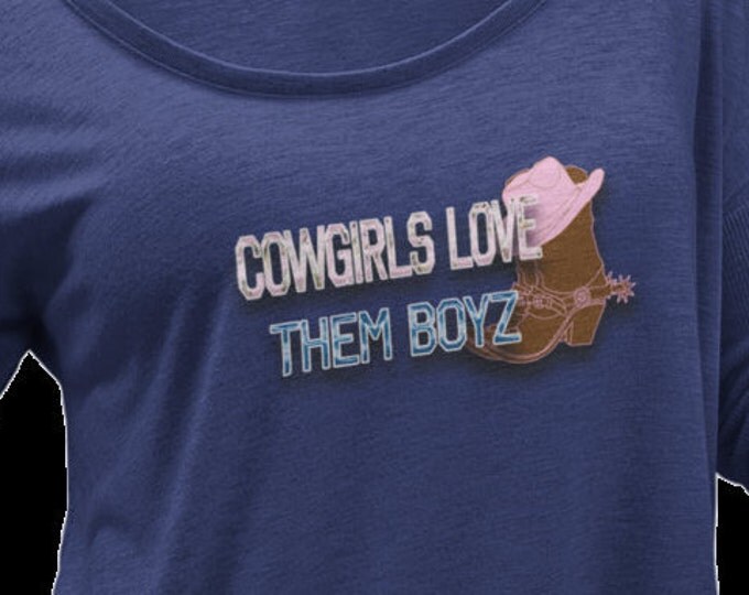 Cowgirls love them boys football shirt, country girls love the cowboys,